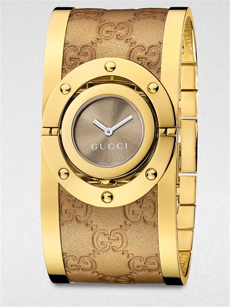 gucci gold bangle watch|Gucci stainless steel bangle watch.